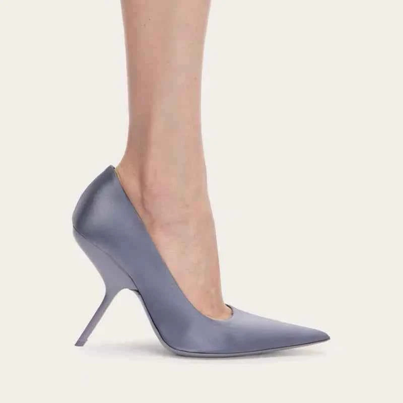 2026 New Style Women's High Heels Shoes Patent leather Pointed Toe Solid Color Night Club Party Shoes Femme Summer Half Slippers