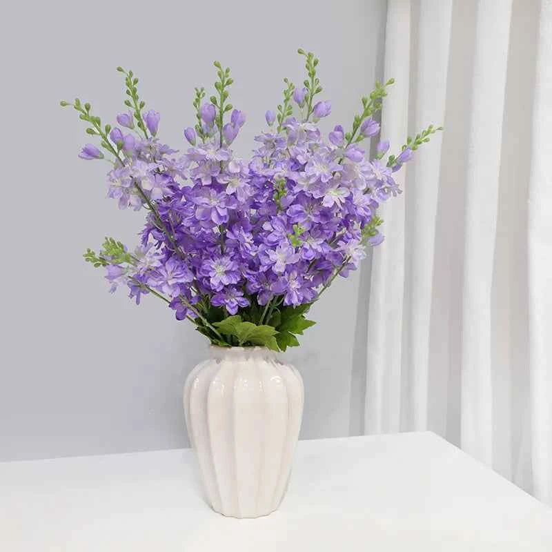 YeeNanee 6pcs Blue Delphinium Artificial Flowers Long Stem Larkspur for Wedding Centerpieces Floral Arrangements Home Vase Decor