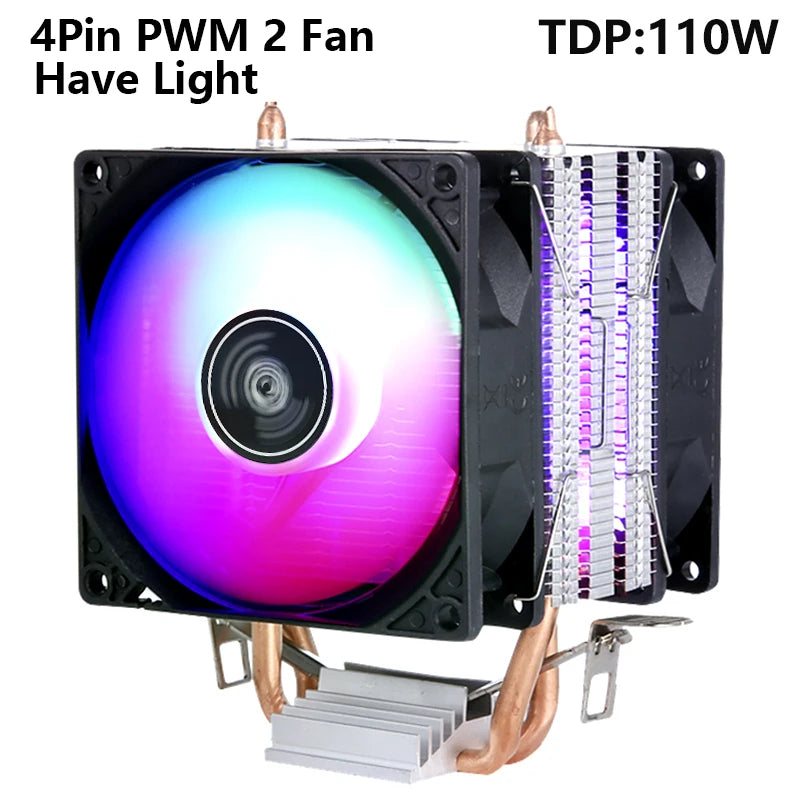 CPU Efficient Cooler Fan 90mm 4pin/PWM PC Tower Type Radiator 2/4/6 Heat Pipe Install LGA2011 X79 X99 115x 1200 1700 AMD AM3 AM4