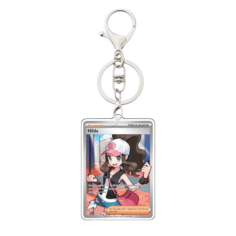 Pokemon PTCG Acrylic Keychain English Version Sv11B W Sar Bwr Reshiram Zekrom Victini N Acrylic Card Keychain Pendant 3.4X5.2Cm