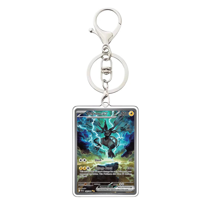 Pokemon PTCG Acrylic Keychain English Version Sv11B W Sar Bwr Reshiram Zekrom Victini N Acrylic Card Keychain Pendant 3.4X5.2Cm