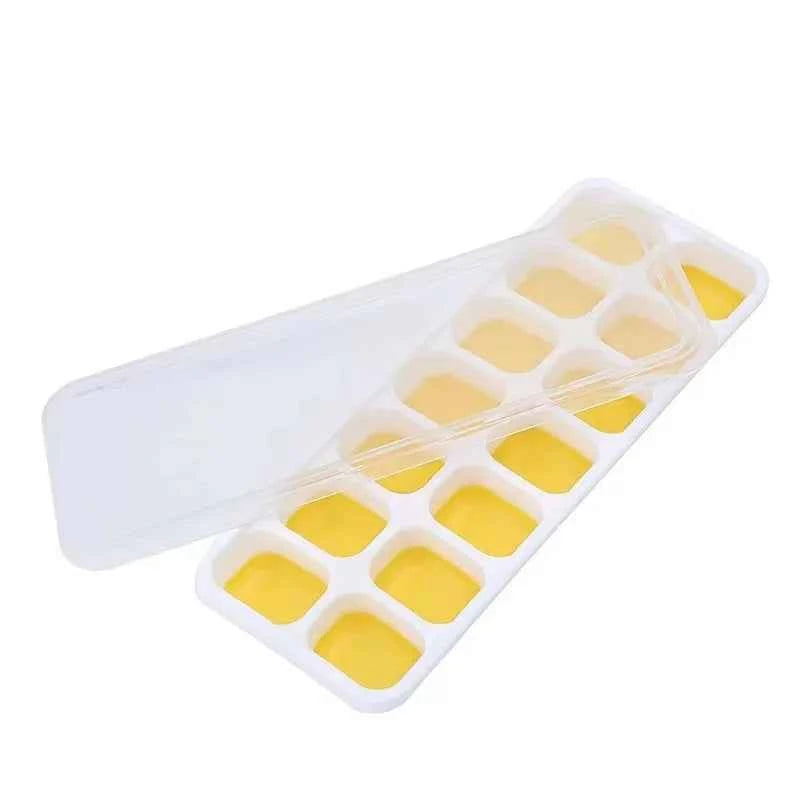 14 Grids Fruit Ice Maker with Removable Ice Cube Trays Reusable Silicone Ice cube Mold Lids Kitchen Tools Freezer Summer Mould