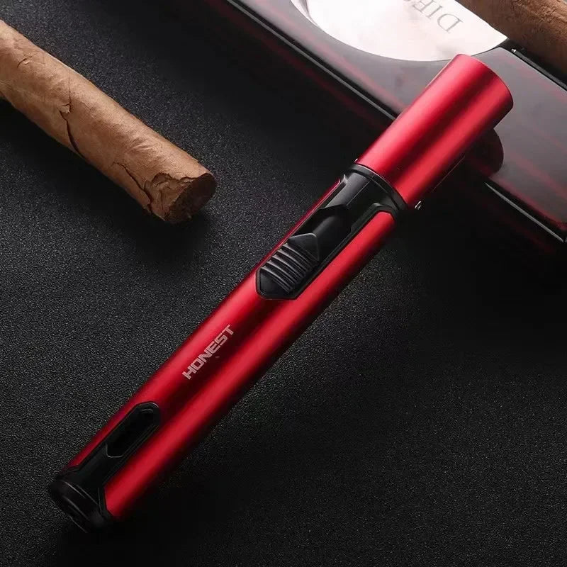 1800°High Temperature Spray Gun Butane Gas Lighter Metal Outdoor Windproof Blue Powerful Flame Torch Jet Lighter Welding Tool