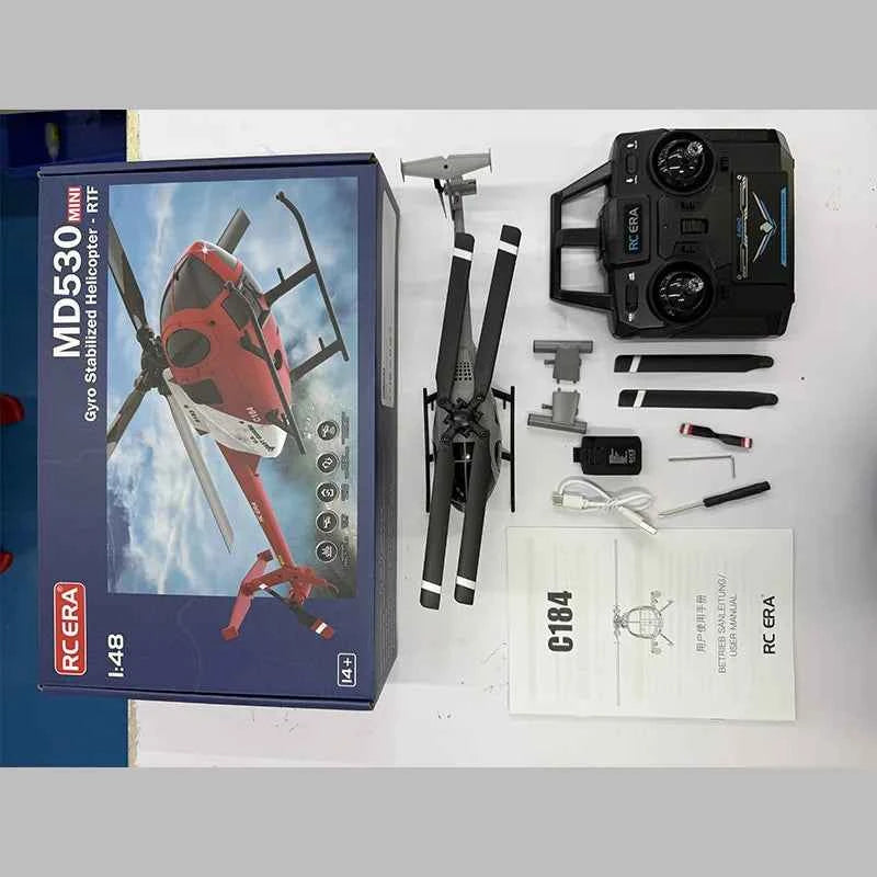 C184 RC Helicopter 2.4G 6-Aixs Gyroscope 4CH Altitude Hold Optical Flow Remote Control Helicopter Toys For Kid Adult
