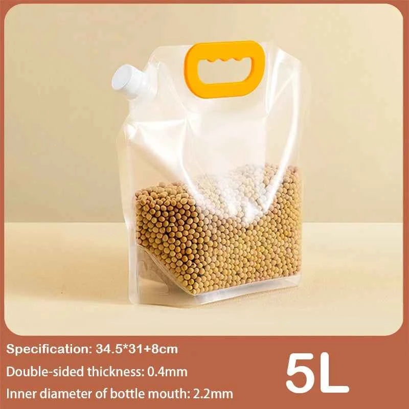 Grain Storage Bag Portable Insect Proof Moisture Proof Fresh Keeping Bag Recyclable Portable Transparent Grain Storage Bags