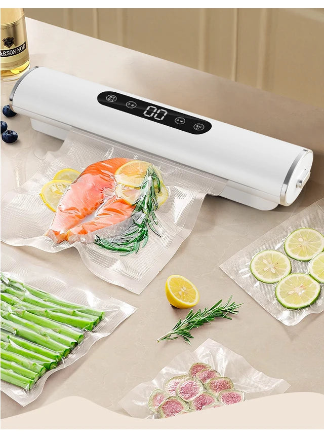 Electric Vacuum packaging machine Food Storage Seal Touch Button Dry/Wet Built-in Cutter Kitchen Food Sealing Vacuum Sealer