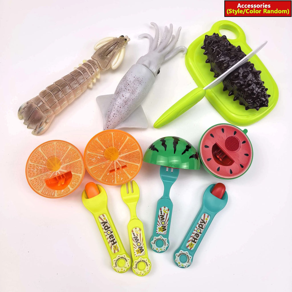 Kids Kitchen Set Creative Feeding Toy Set Simulation Fruit Cutting Role Playing Game Toys Interactive Party Games Christmas Gift