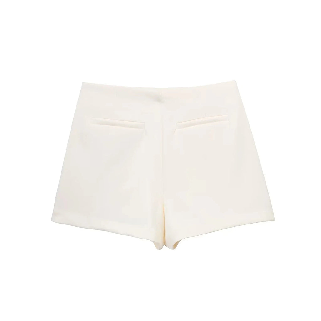 HXAO Women's Skort High Waist Brown Skirt Pants Stylish Summer Pink Black Mini Skirt Shorts Asymmetric Casual Off White Skort