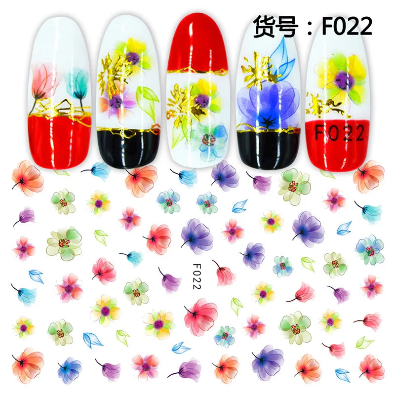 3D Dandelion Peach Blossom Maple Leaf Nail Sticker Nail Art Decoration Color Flower Nail Decal Nail Art Supplies Nail Parts