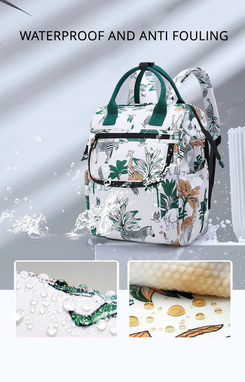 IYEAL Fashion Baby Nappy Bag Cute Animal Pattern Mommy Bag Multi Functional Large Capacity Diaper Bags for Babies Nursing Bags