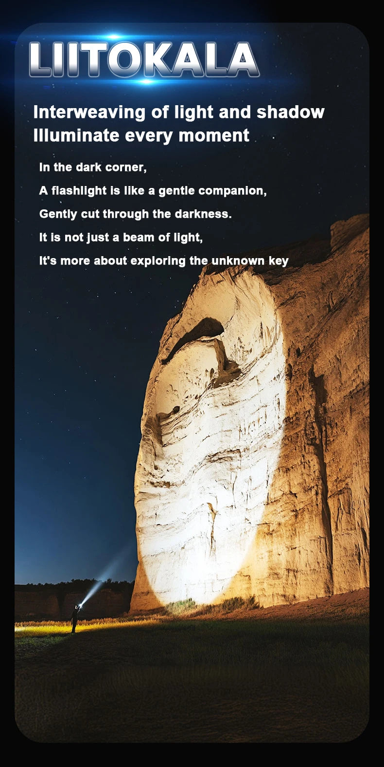 LiitoKala Ultra Bright Core LF-X725 Flashlight 21700 3500mAh Battery Illumination 1500LM 20W 500m Range