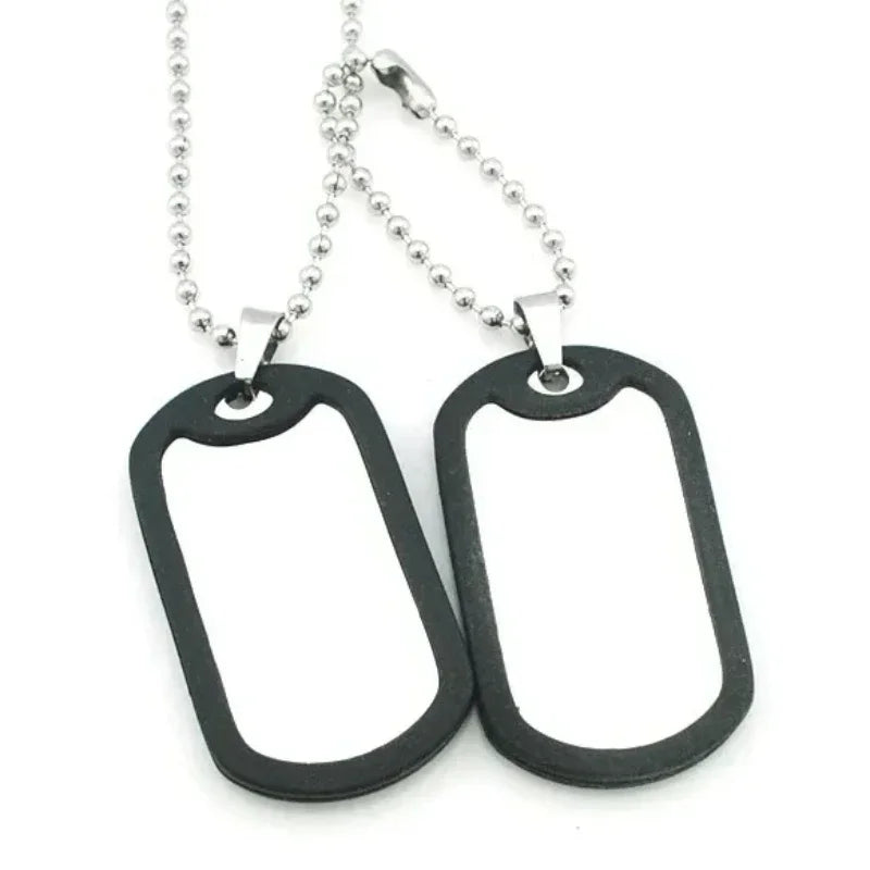 Customized ID Double Dog Tag Military Soldier Circle Pendants Titanium Steel Personalized Necklace Fashion Jewelry Free Carving