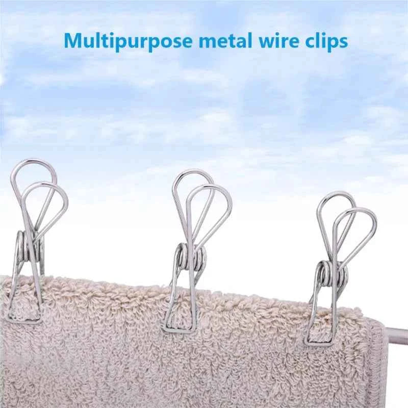 5CM 6CM Stainless Steel Clips 10/20/40 Clothes Pins Pegs Holders Clothing Clamps Sealing Clip Household Multipurpose Clothespin