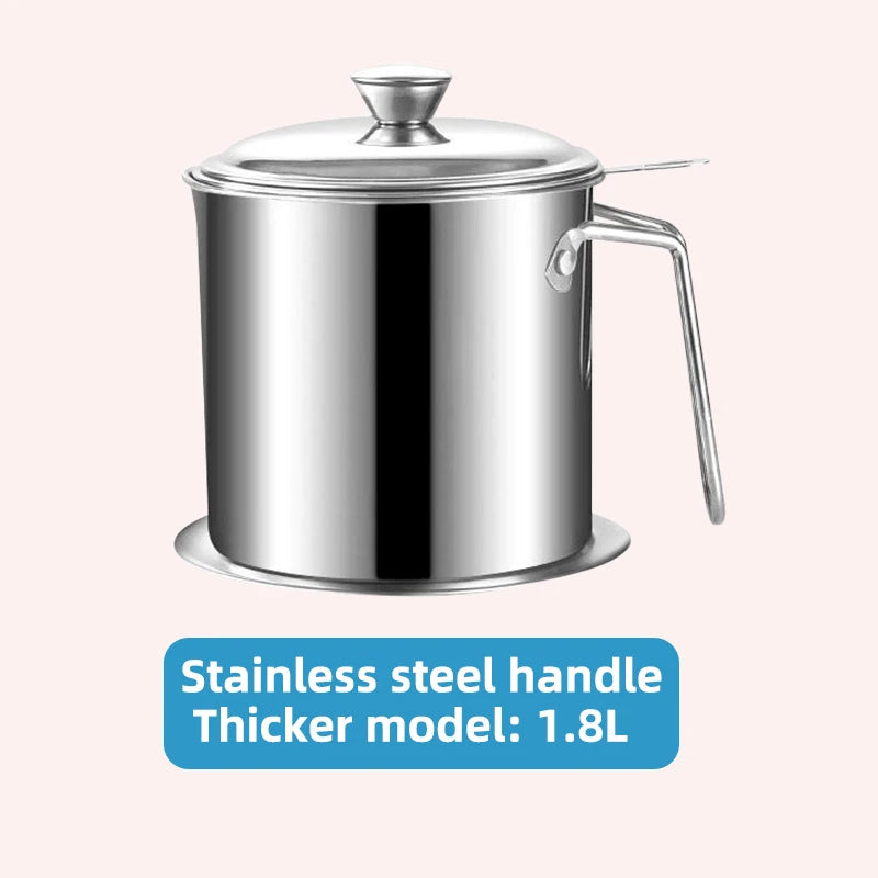 Stainless Steel Oil Strainer Pot Container Jug Storage Can With Filter Cooking Oil Pot For Kitchen Household Tools