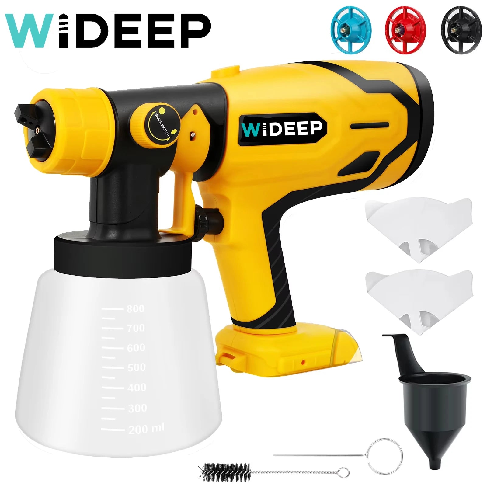 1500W Electric Cordless Spray Gun HVLP Paint Sprayer For Dewalt 20V MAX Battery Furniture Coating Airbrush