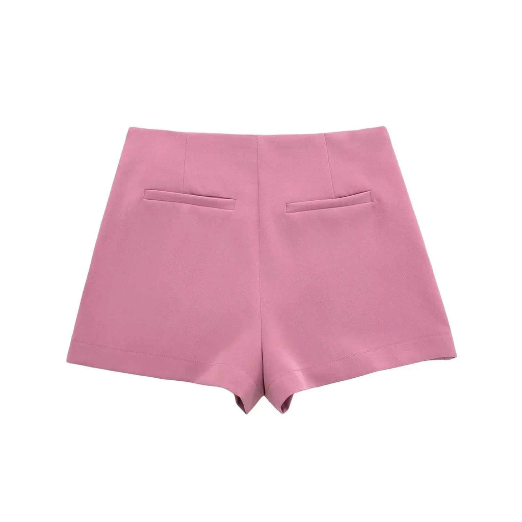 HXAO Women's Skort High Waist Brown Skirt Pants Stylish Summer Pink Black Mini Skirt Shorts Asymmetric Casual Off White Skort
