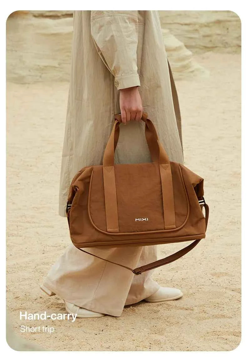 Mixi Travel Bags Women Large Size Capacity Sports Fitness Storage Bag Foldable Duffle Suit Bag For Shoulder Bag Handbag M3020