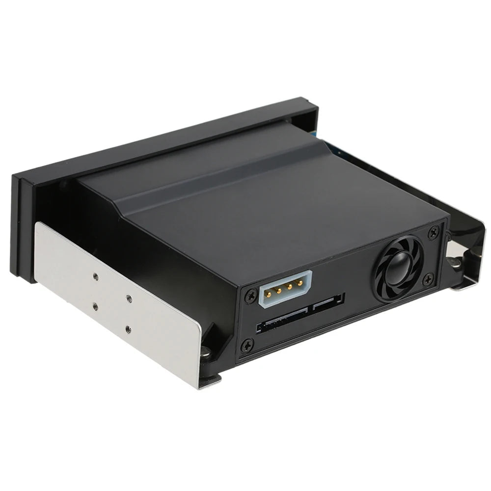 Indicator Light Support Hot-swap Internal Single Bay Mobile Rack Enclosure w/ LED for 2.5/3.5inch SATA HDD SSD Fit PC 5.25'' Bay