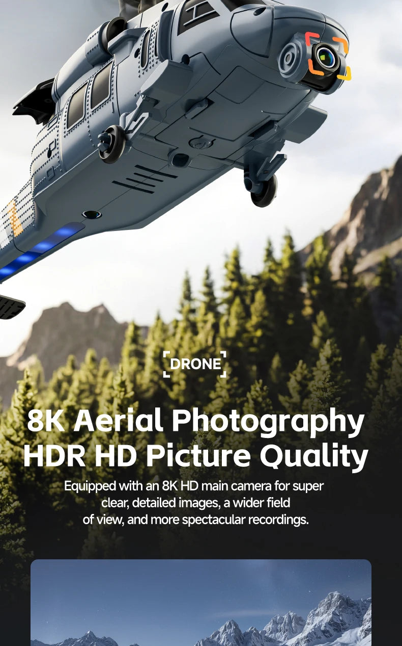 Military Remote Control Screen Helicopter 6 Axis Gyro Single Rotor 8K Aerial Optical Flow With Screen WIFI FPV RC Helicopter Toy