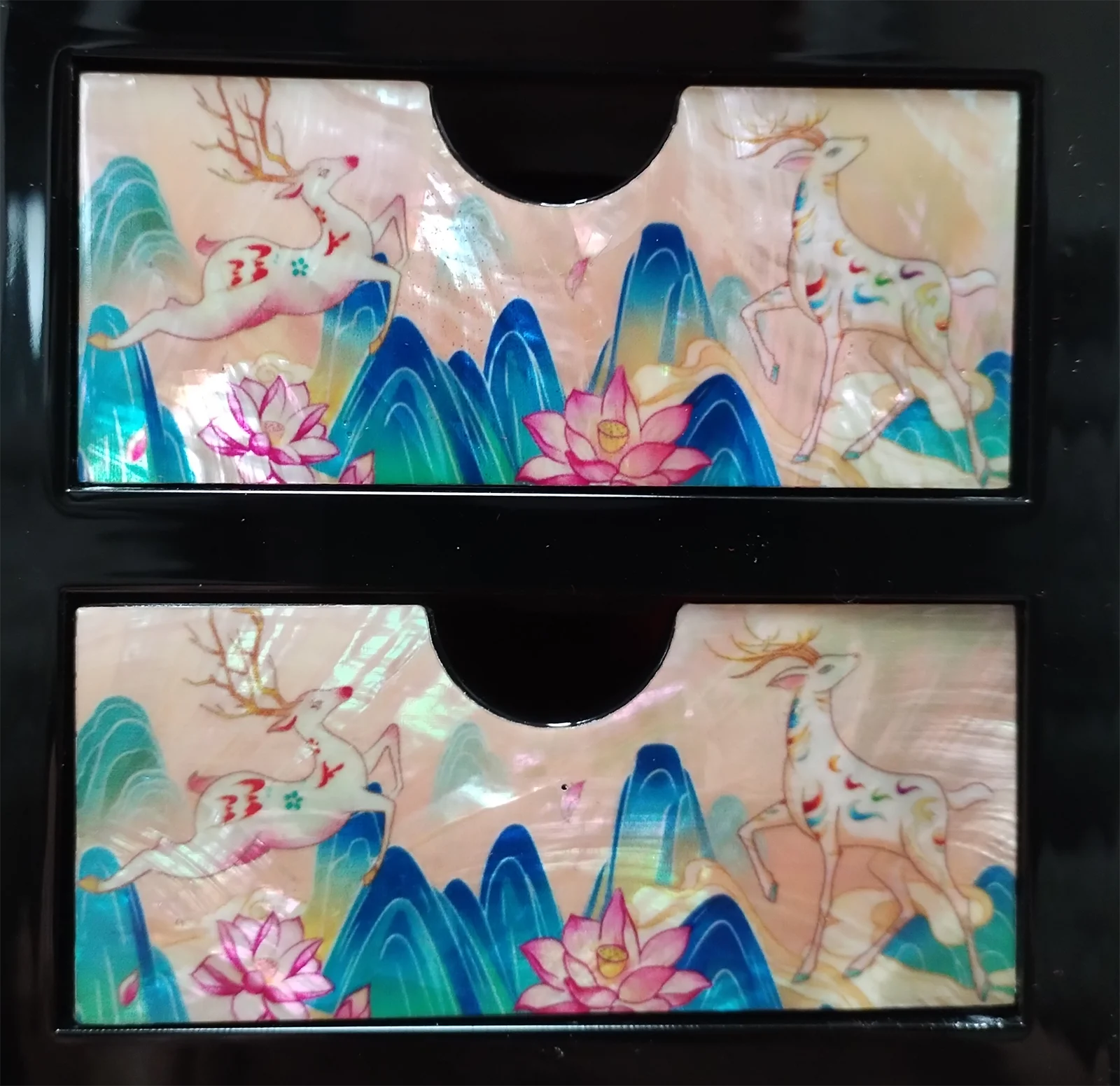 Mother of Pearl Travel Lacquer Wood Drawer Jewelry Ring Earrings Chest Box Case Sea Shell Inlaid Wooden Cube Jewelry Organizer
