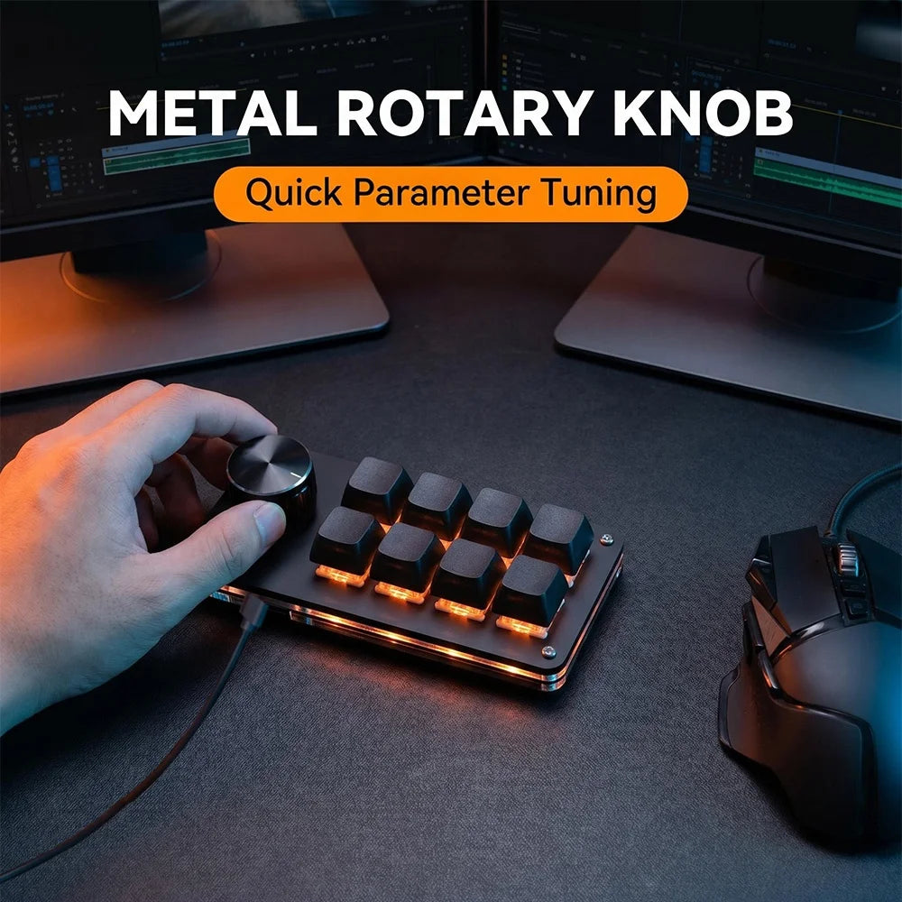 8-Key Mechanical Macro Keypad for Multi-Functional Editing