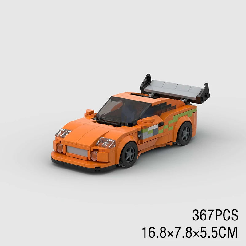 MOC Car Speed RX7 AE86 Chiron R8 Creative Racing Vehicle Model Building Block Super Race brick City Rally Sport Toy Technical