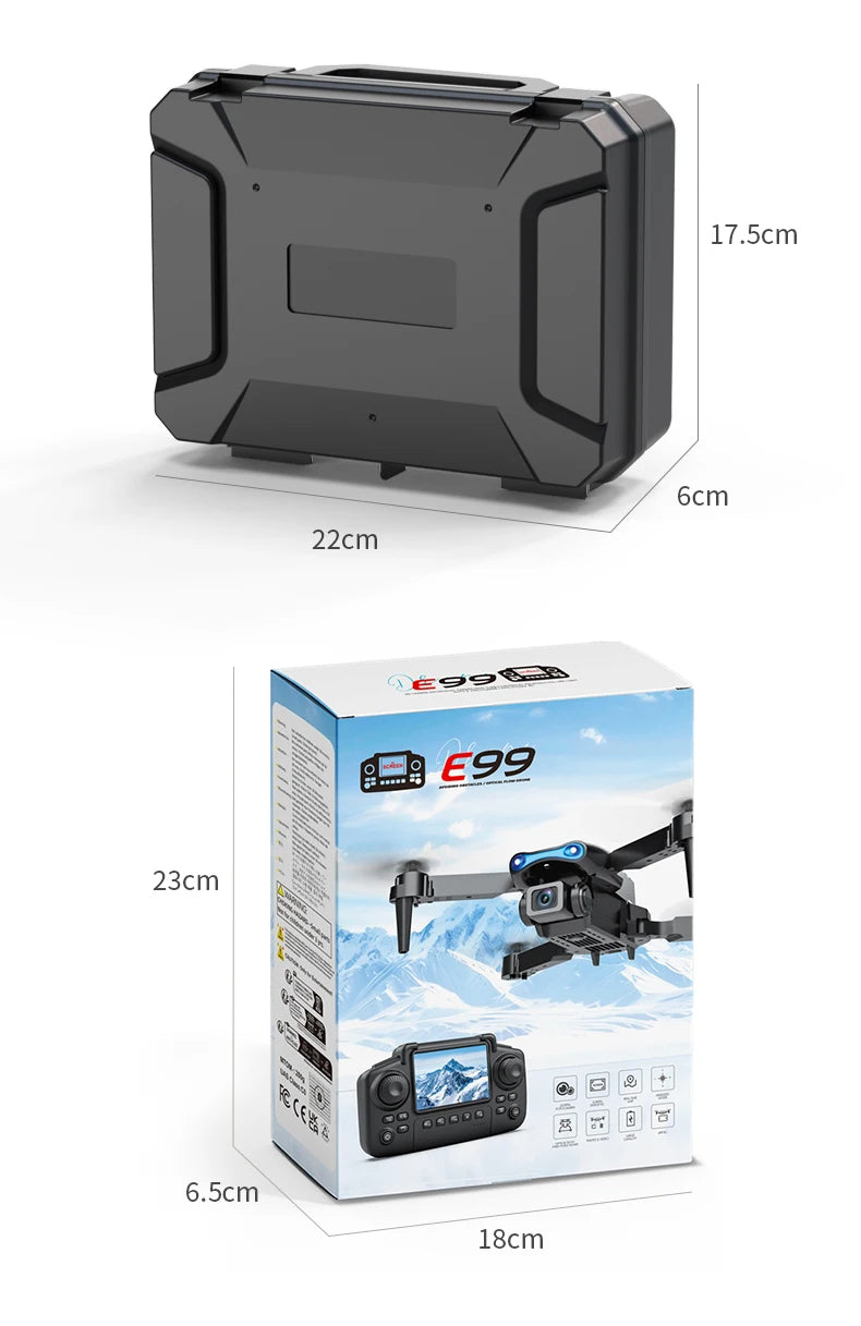 ZNLYRION RC Drone 4K Dual Camera  E99 PRO Optical Flow Obstacle Avoidance Foldable FPV Quadcopter Toy for Beginners