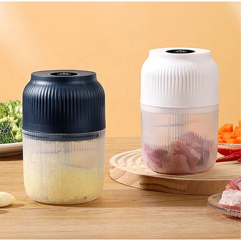 New Electric Garlic Puree Blender Kitchen Mini Food Chopper Meat Grinder With 6 Stainless Steel Blades Small Vegetable Chopper