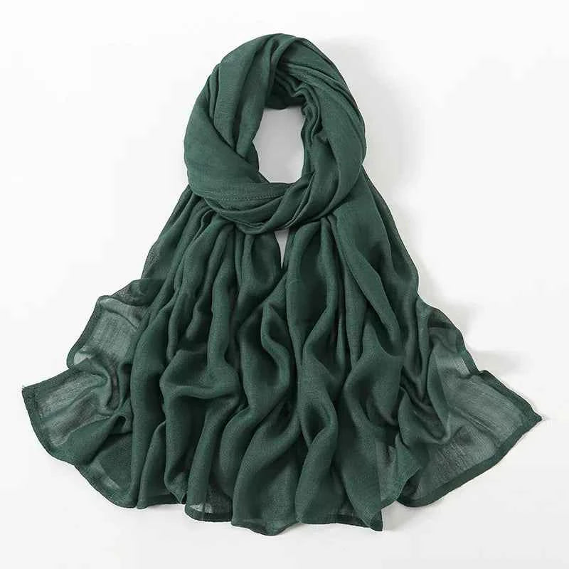 New Muslim Hijabs for Women Scarf Thin Plain Shawls Femme Musulman Soft Viscose Rayon Headscarf Islamic Turban Headband 190x85cm