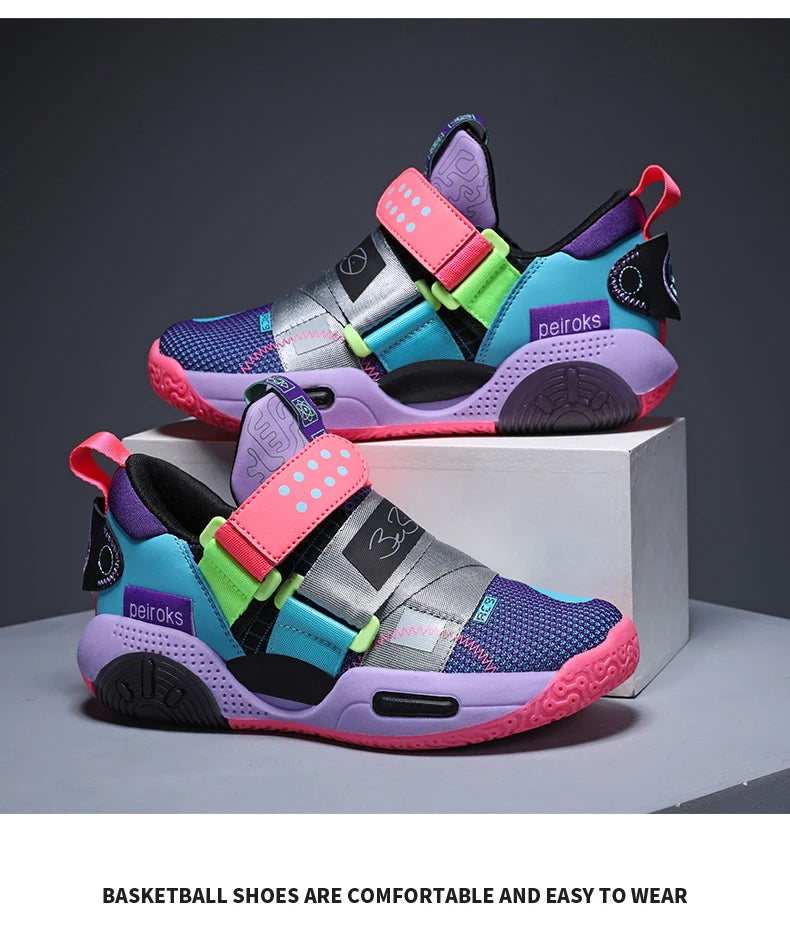 2024 New Children's Basketball Shoes For Boys Girls Non-slip Kids Sport Shoes Lightweight Outdoor Sneakers Trainers Footwear