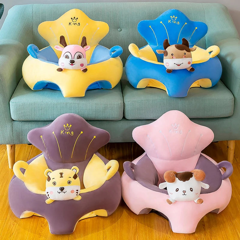 Baby Sofa Support Seat Cover Plush Chair Learn To Sit Comfortable Cartoon Toddler Nest Puff Wash No Stuffing Cradle