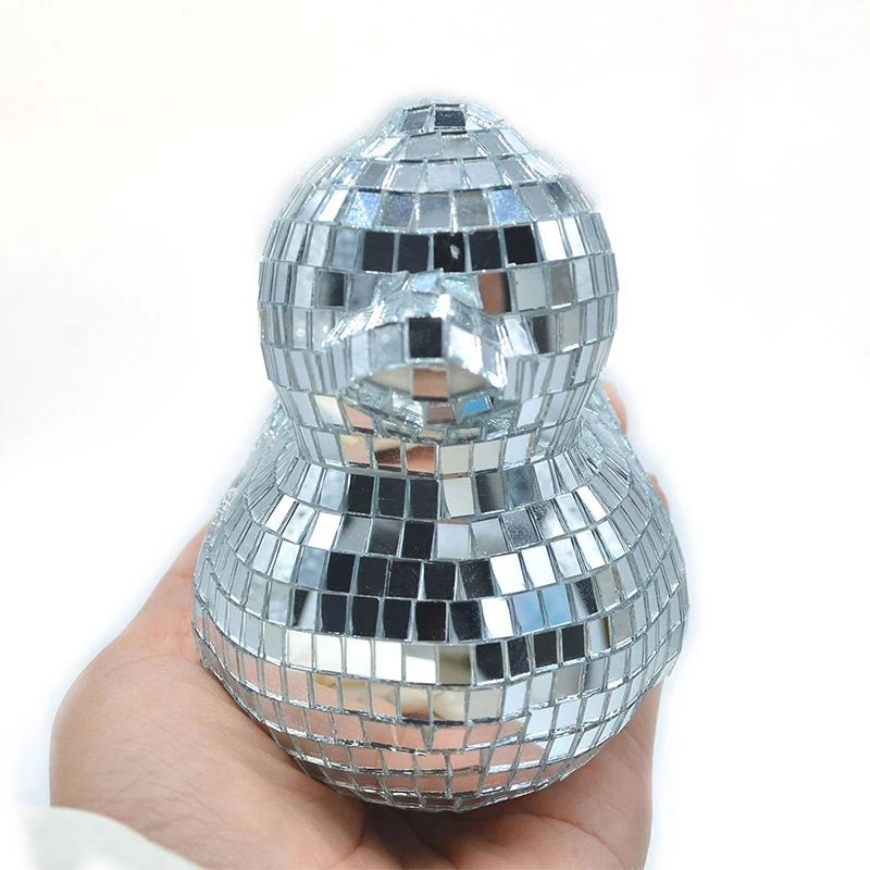 Silver Duck Mirror Glass Decoration Light Reflected Art Glitter Bar Home Disco Ornament For Disco Themed Party Cake Decoration - Value Vault Club