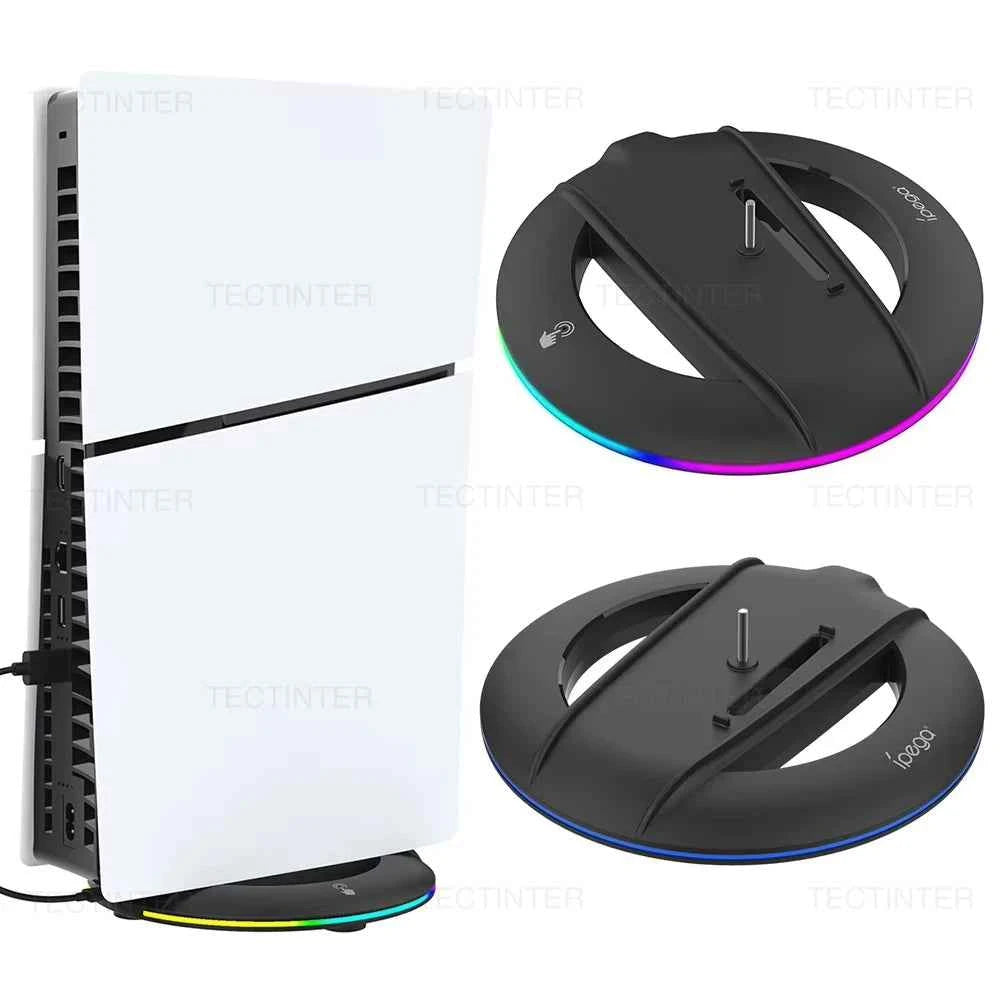 Vertical Cooling Stand for PS5 Slim / PS5 Pro Console Anti-Slip Base Bracket With RGB Light Holder for PS5 Slim Accessories