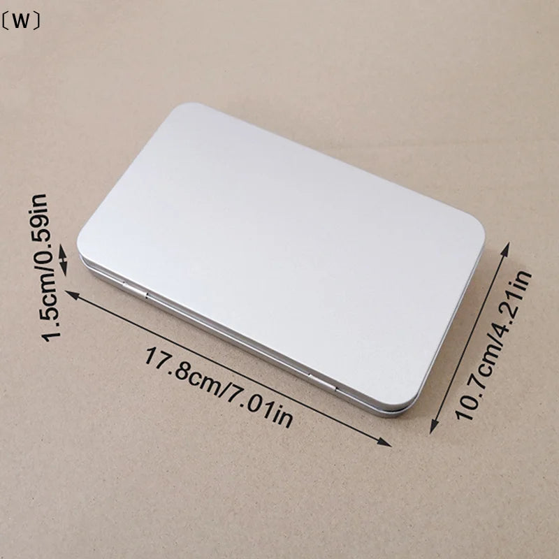 〔W〕Household Iron Storage Box Tin Box Container Empty Hinged Lid Empty Storage Box Candy Card Jewelry Organizer〔Winter1〕