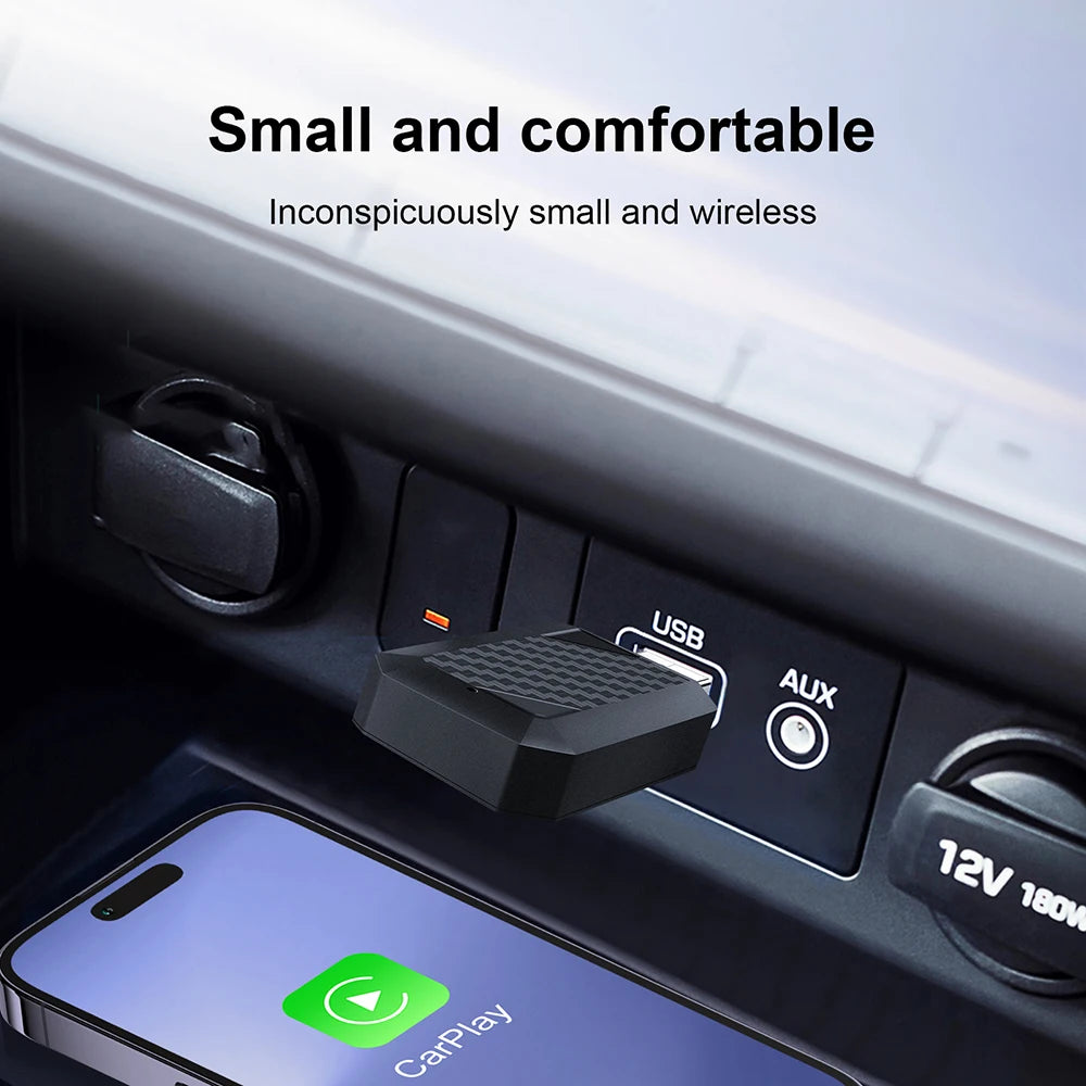 Wired To Wireless Carplay & Android Auto Mini Adapter USB Plug and Play Auto Connect for Factory Wired Carplay Android Auto Cars