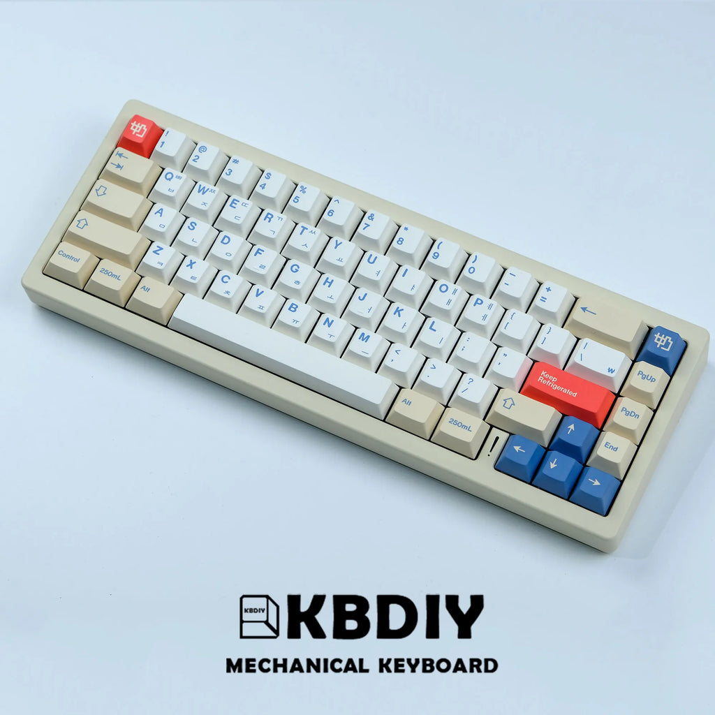 KBDiy 135 Keys/Set GMK Soymilk PBT Keycaps Cherry Profile MX Switch Korean Keycap for Mechanical Gaming Keyboard Custom Key Caps