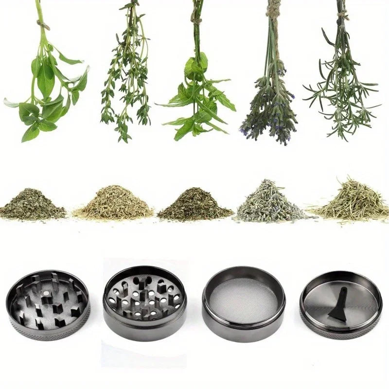 50mm Bitcoin Gold Herb Grinder 4-layer Spice Pepper Mill Mortar Metal Grass Tobacco Grinder Smoking Accessories Kitchen Tool