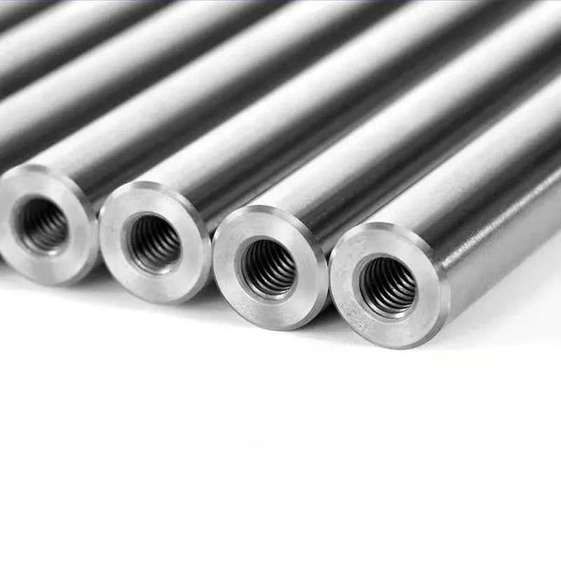 2PCS linear shaft Length100-1000mm OD8/10/12/16/20/25mm with two ends of M4/M5/M6/M8 thread hole depth of 8-16mm Chromed Harden