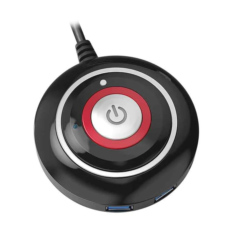 TEUCER Computer Desktop Switch Button With Dual USB Audio Desktop Host External Start Button Paste Type Swich