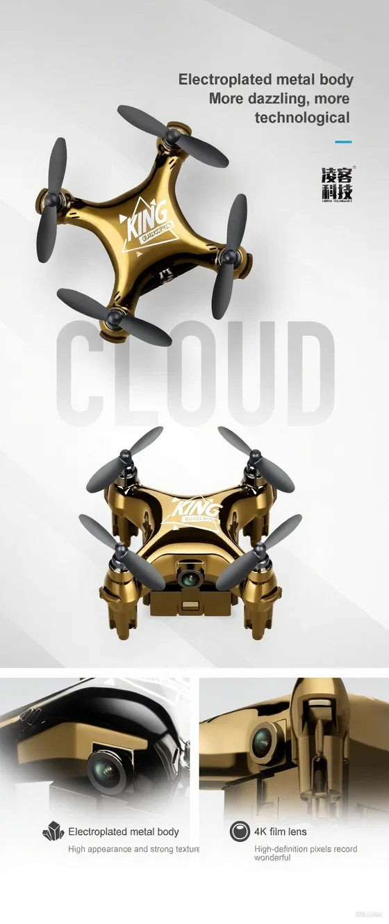 Gold K1 New Mini Drone Remote Control Helicopter - Movie Quality Photography Kids Toy Gift Aircraft
