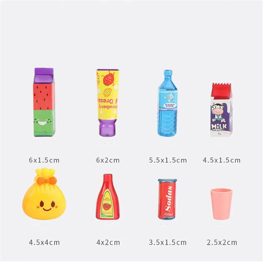 Kids Toy Fridge Mini Double Door Refrigerator Baby Toys Furniture Simulation Pretend Play Kitchen Toys Accessories Role Play
