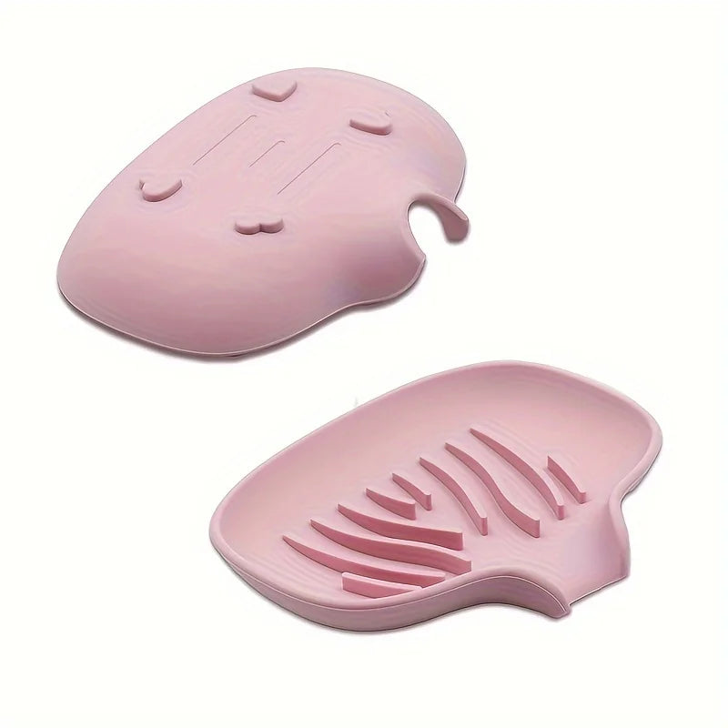 Silicone Soap Dish for Bathroom Sink with Drainage Design