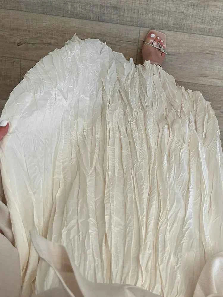 KarSaNy Long Pleated Skirts For Woman High Waist Large Hem White Skirt Summer Women's A Line Maxi Skirts For Women 2026 Long
