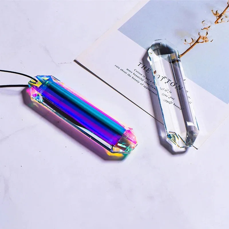 Crystal 120mm AB Colors Prisms Hanging Drops Pendant Suncatcher Rainbow Maker Long Strip Grid Chandelier Parts DIY Home Decor
