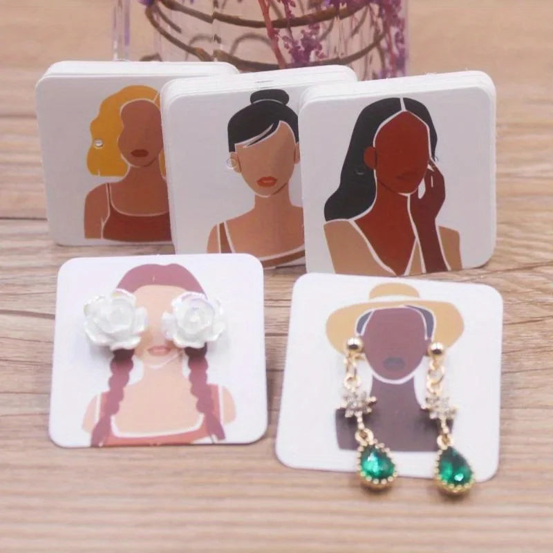 Earring Cards for Display 100 Pcs Kraft Paper Earring Display Cards Ear Studs Supplies Jewelry Holder