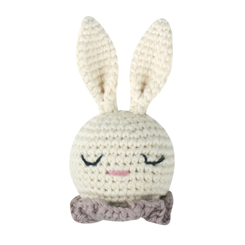 Crochet Animal Baby Pacifier Clip Accessories Handmade Knitted Bunny Teether Beads Newborn Nipple Clip Dummy Soother Holder Toy