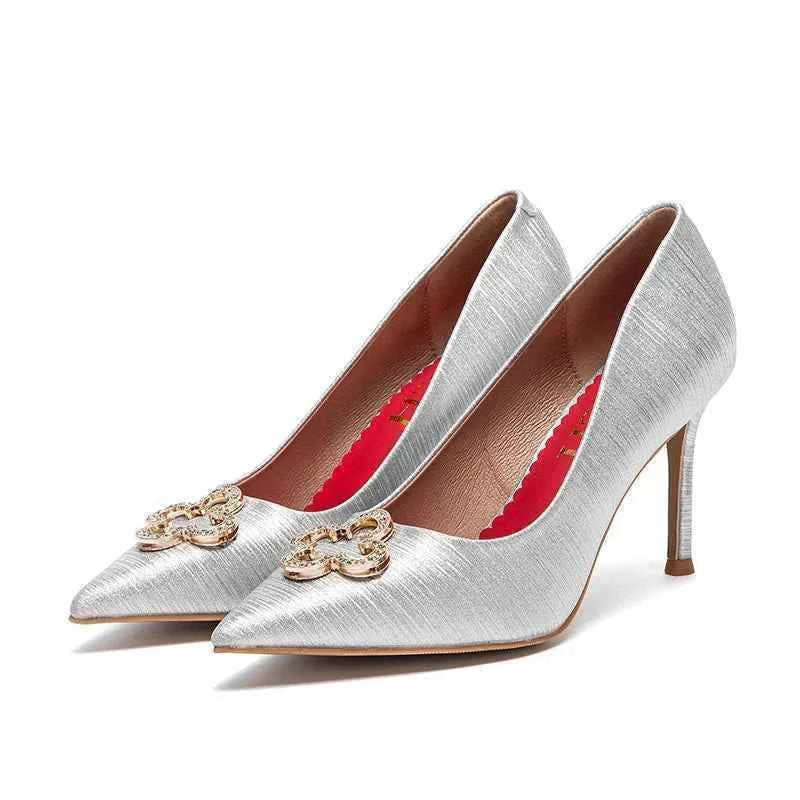 Fashion Classic Luxury Design Women's New High Heels Business Party Basic Metal Decorative High Heels