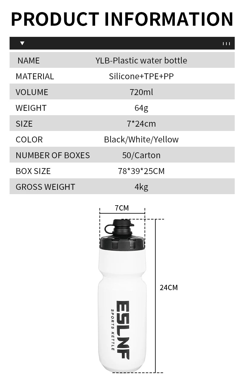 720ML Big Capacity Water Bottle Portable Road Bicycle Bottle Food Grade PP5 Cycling Drinking Bottle Sports Camping Bottle