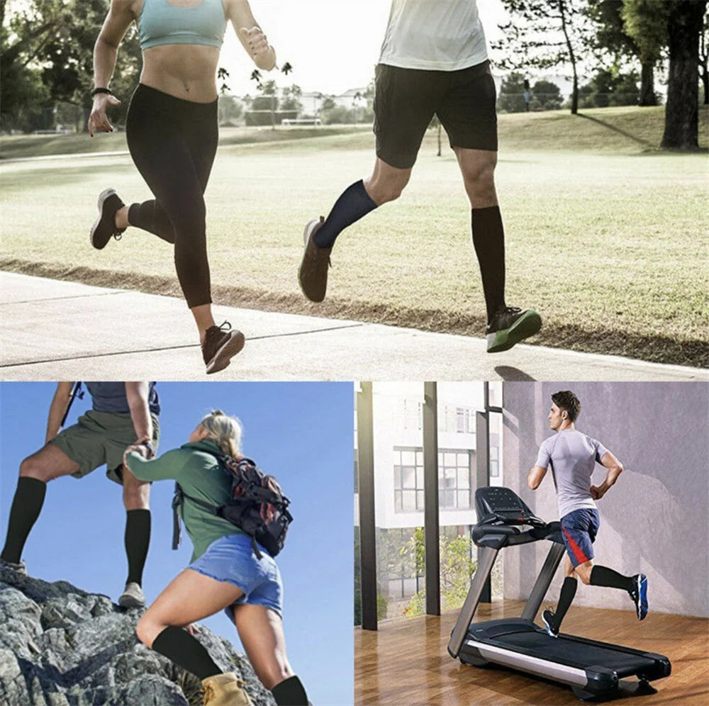 1/5 Pairs Copper Compression Socks High Unisex Graduated Pressure Stockings Anti Fatigue Pain Relief Sports Travel Socks