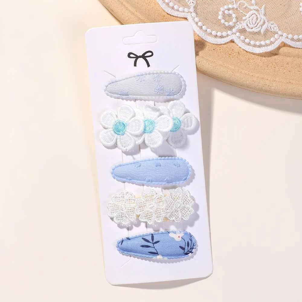 5Pcs/Set Kids Hair Accessories BB Clips Sweet Printe Hairbangs Hairclip Baby Girls Barrette Ins Style Daisy Hairpin Ornament